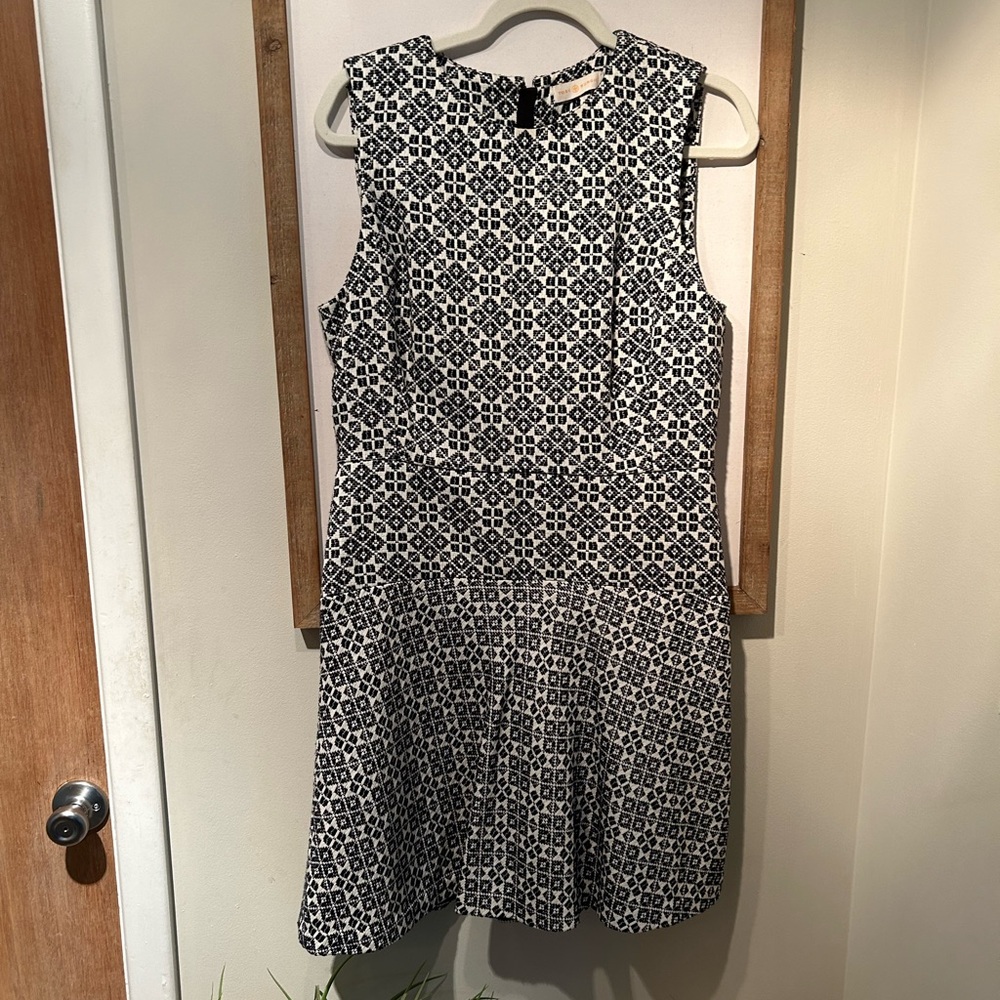 Tory Burch Burlap Dress Navy & white size 6